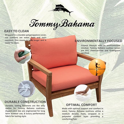 Tommy Bahama Deep Seating Lounge Cushion, 23" X 24" X 4", Bamboo Bay Mango