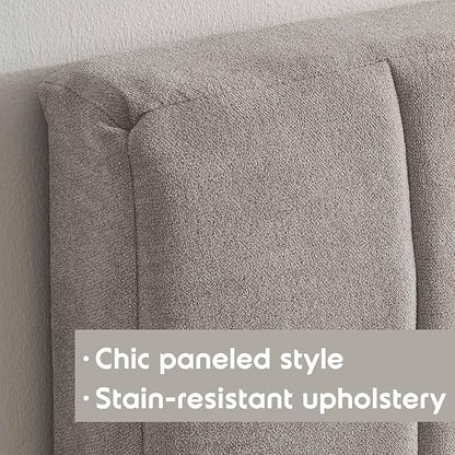 Upholstered Full Headboard - Easy Assemble Channel Stitched Headboard Full Size - Wall Mounted Headboards with 3D Soundproof Wall Panels Peel & Stick Floating Headboards, Silver