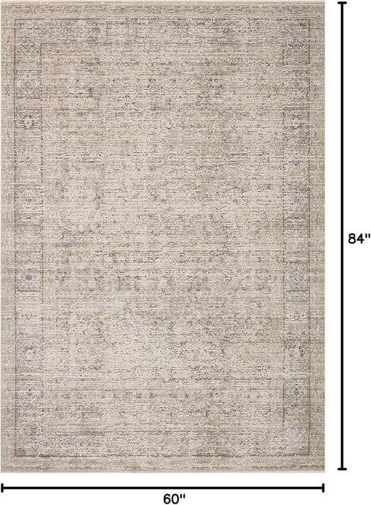 Loloi Amber Lewis Alie Collection ALE-03 Taupe/Dove 5'-3'' x 7'-9'', .13'' Pile Height, Area Rug