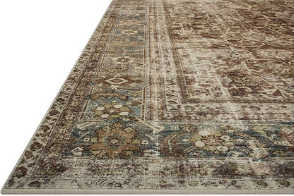 Loloi Magnolia Home by Joanna Gaines Sinclair Collection SIN-01 Rust/Lagoon 8'-6" x 11'-6", .25" Pile Height, Machine Washable, Area Rug