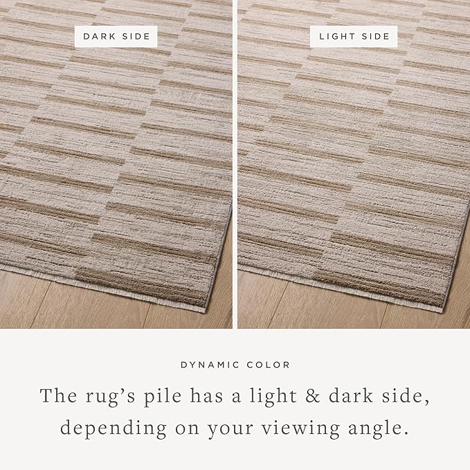 Loloi Amber Lewis Cali Collection CIL-04 Ivory/Tobacco 2'-7" x 8'-0", .25" Pile Height, Runner Rug