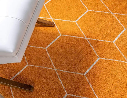 Unique Loom Trellis Frieze Collection Area Rug - Geometric (7' x 10', Orange/ Ivory)