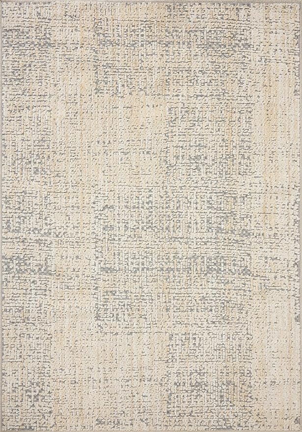 Loloi Amber Lewis Bexley Collection BEX-03 Natural/Slate 7'-10" x 10' Area Rug Neutral, Textured, Living, Bedroom, Dining, Carpet
