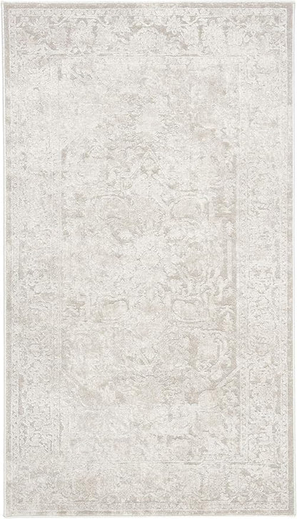 SAFAVIEH Reflection Collection Accent Rug - 2'3" x 4', Cream & Ivory, Non-Shedding & Easy Cleaning, Ideal for Entryway, Living Room, Bedroom (RFT665D)