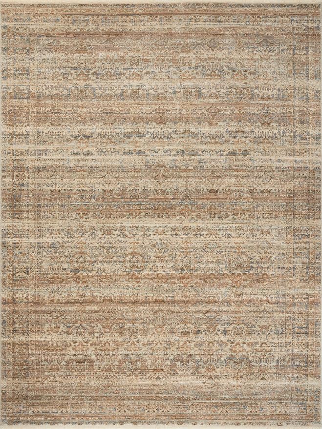 Loloi Amber Lewis Molly Collection MOL-01 Natural/Denim 9'-6" x 13'-6" Low Pile Area Rug