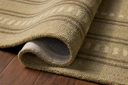 Loloi Chris Loves Julia Alfie Collection ALF-04 Green/Natural 3'-6" x 5'-6" Accent Rug Wool Neutral Living Bedroom Dining Carpet