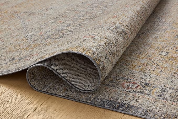 Loloi Chris Loves Julia Ida Collection IDA-02 Stone/Gold 2'-3" x 3'-10", .19" Pile Height, Accent Rug