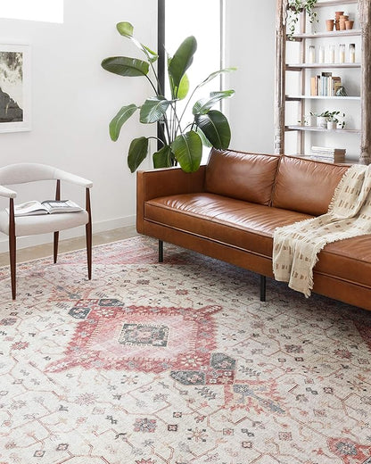 Loloi Skye Collection SKY-02 Ivory/Berry 2'-0" x 5'-0" Accent Rug
