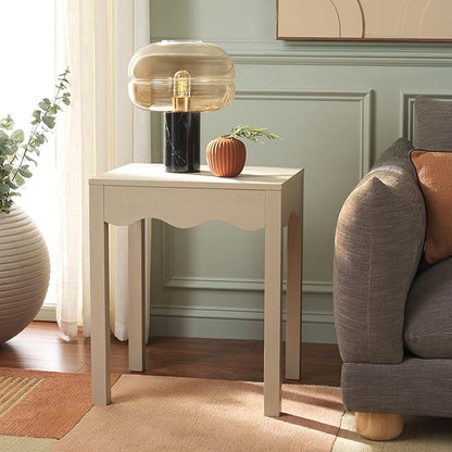 SAFAVIEH Home Collection Litith Sand Square Wave Accent Table