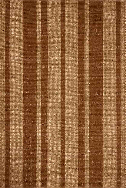 Loloi Leanne Ford Weatherstaff Collection WTS-04 Cinnamon/Natural 9'-3" x 13' Area Rug Jute, Striped, Neutral, Living Room, Bedroom, Dining Room
