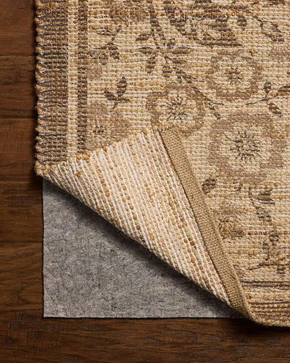 Loloi Chris Loves Julia Rue Collection RUE-03 Bark/Mocha 7'-6" x 9'-6" Area Rug Jute Neutral Floral Living Room Bedroom Rug