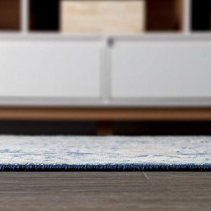 JONATHAN Y Modern Vintage Medallion Navy/Light Gray Indoor Area Rug, 9x12, Country, Floral, Easy-Cleaning for Living Room, Bedroom, Kitchen, Pet Friendly, Non-Shedding (MDP100B-9)