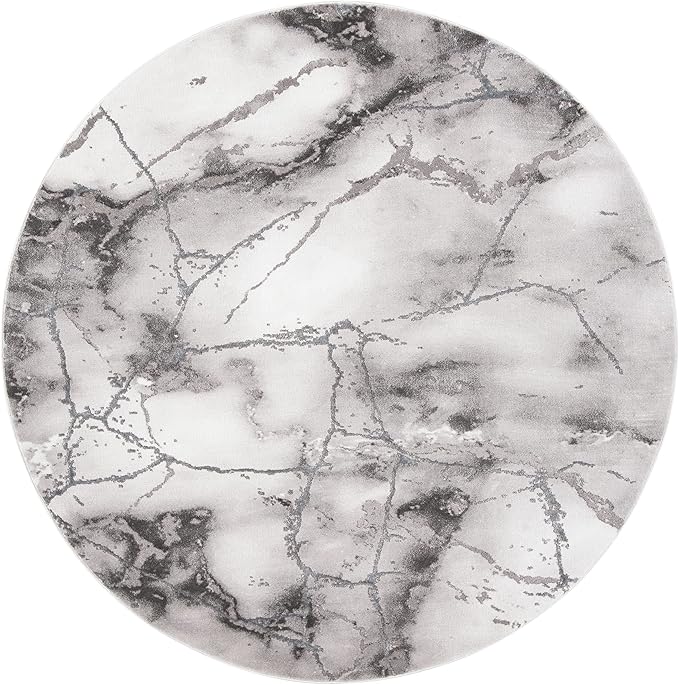 SAFAVIEH Craft Collection 4' Round Grey / Silver CFT877G Modern Abstract Non-Shedding Dining Room Entryway Foyer Living Room Bedroom Area Rug