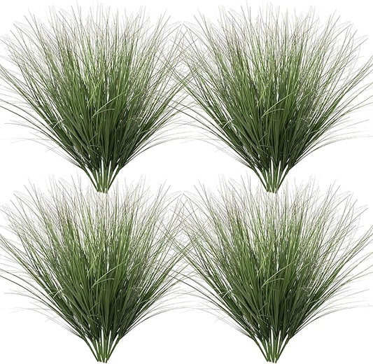 48PCS Fake Plants Artificial Wheat Grass Greenery Plastic Plants Fake Grass Artificial Plants for Outdoor Decor Artificial Grass Plant with Greenery Stems for Indoor Home Decoration 26.4"