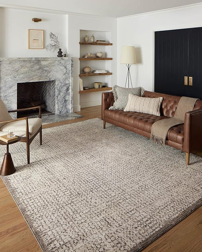 Loloi Darby Collection DAR-04 Ivory/Stone 5'-3" x 7'-6" Area Rug