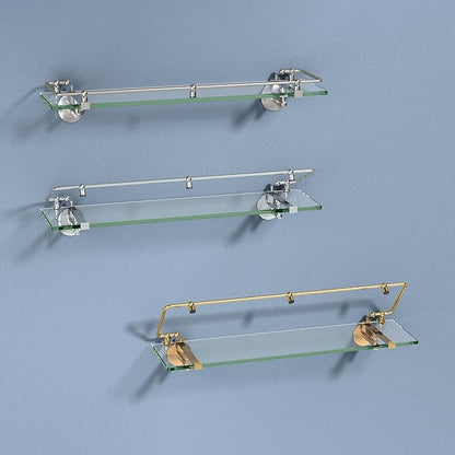 Gatco 1438 Glass Railing Shelf, Brass