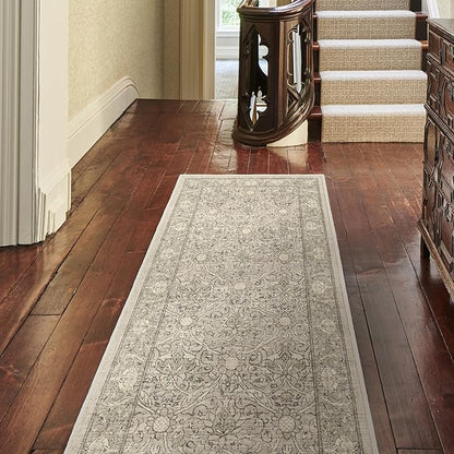 RUGGABLE x Morris & Co Washable Area Rug – Montreal Natural Stone 8x10, Stain-Resistant, Non-Slip – Large Machine Washable Rugs for Living Room, Bedroom, Hallway, Entryway & Office–with Standard Pad