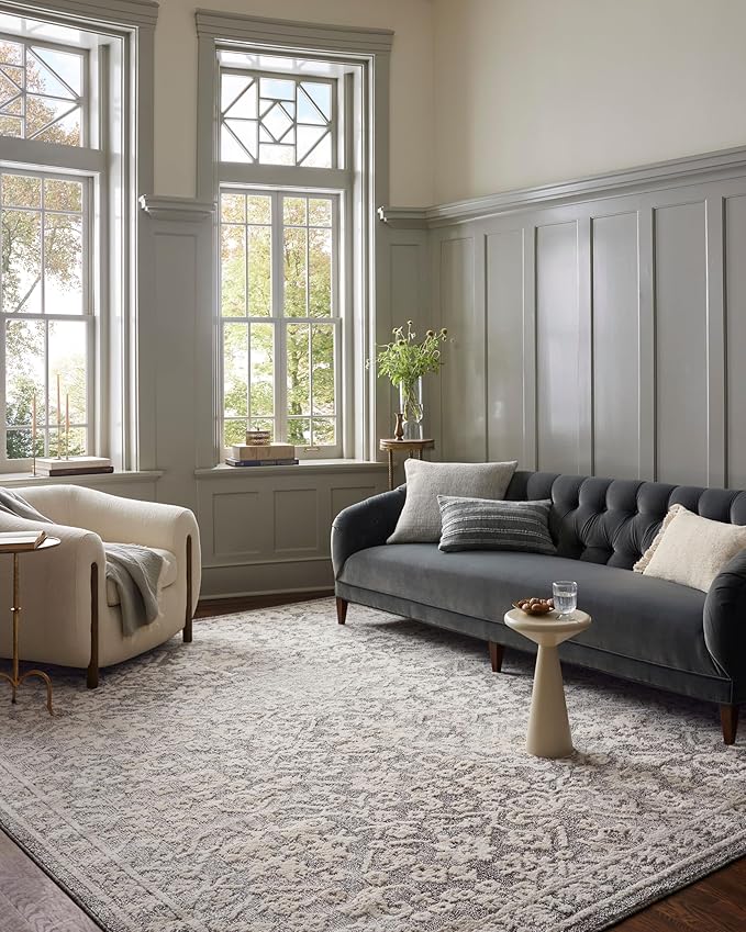 Loloi Magnolia Home by Joanna Gaines Gigi Collection GIG-01 Grey/Ivory 2'-7" x 7'-6" Runner Rug