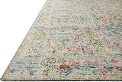 Loloi Rifle Paper Co. Maison Collection MAO-07 Khaki 5'-0" x 5'-0" Round, .19" Pile Height, Accent Rug