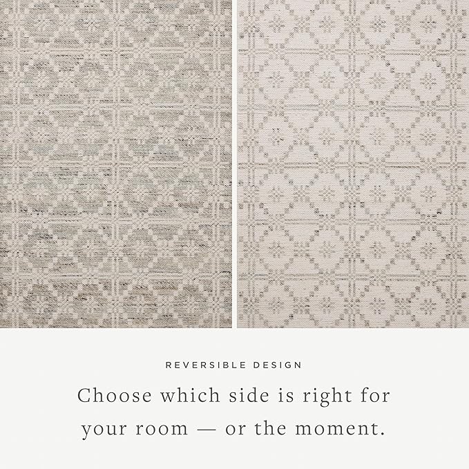 Loloi Angela Rose Rivers Collection RIV-02 Lagoon/Ivory 8'-6" x 11'-6" Reversible Area Rug