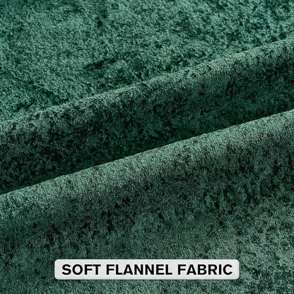 FUTEI Christmas Dark Green Flannel Throw Pillow Covers 26x26 Inch Set of 2,Soft Dimensional Textured Euro Pillow Shams,Modern Home Decor for Couch Living Room