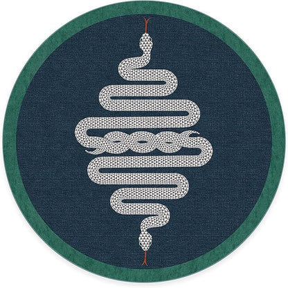 RUGGABLE x Jonathan Adler Machine Washable Modern Area Rug – Venom Sapphire 6 ft Round, Stain-Resistant, Non-Slip – Medium Rugs for Living Room, Bedroom, Hallway, Entryway & Office–with Standard Pad