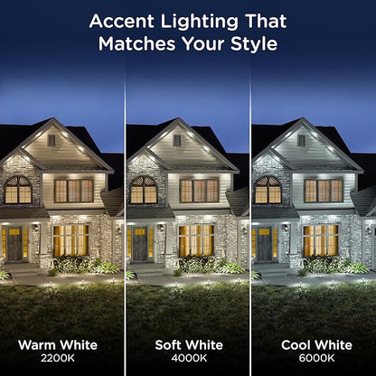 Enbrighten Vibe Eternity Accent Permanent Outdoor Lights for House, 150ft, 36 RGBWIC LEDs, Wide Spacing, 94lm, Tunable White, Everyday Eave Lighting, Smart App, Works with Alexa, Google Home, 85716