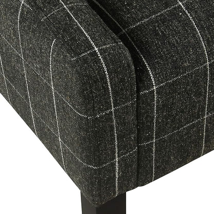 Homepop Home Decor | Upholstered Classic Swoop Arm Accent Chair | Accent Chairs for Living Room & Bedroom | Decorative Home Furniture, Black Windowpane