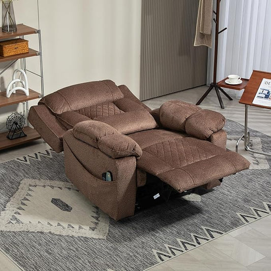 Big Man Power Lift Recliner for Elderly Adults 28 Inch Wide Seat, Lay Flat Lift Chair with Heat Massage, Arm Storage Cup Holders, USB Type C Charging, Oversized Recliner 400 lbs