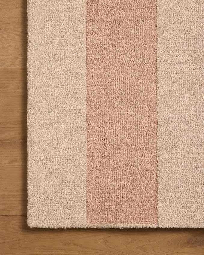Loloi Leanne Ford Craven Collection CVN-01 Blush/Rose 5'-0" x 7'-6" Area Rug Geometrical, Patterned, Neutral, Living Room, Bedroom, Dining Room