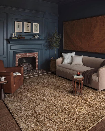Loloi Magnolia Home by Joanna Gaines Junie Collection JUE-01 Clay/Natural 5'-3" x 5'-3", .38" Pile Height, Round Area Rug