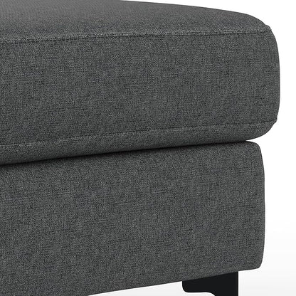 SIMPLIHOME Ava Sofa and Ottoman in 100% Recycled Polyester Performance Fabric, Pebble Grey, 90-inch-Wide 3-Seater Couch and Matching 36-inch-Wide Table Ottoman for Living Room, 2-Piece Set