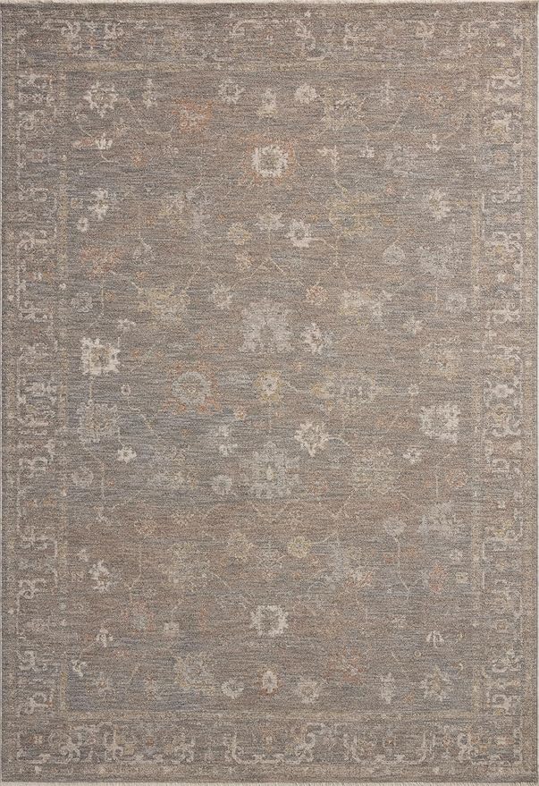 Loloi Chris Loves Julia Louisa Collection LOI-01 Stone/Multi 9'-6" x 9'-6", .38" Pile Height, Round Area Rug