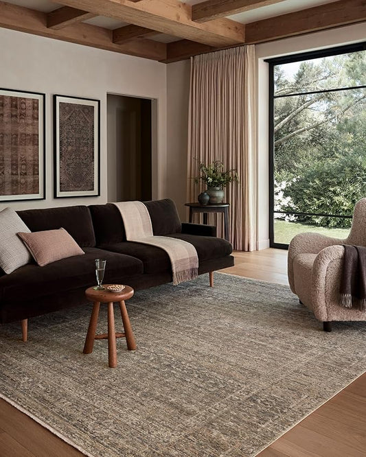 Loloi Amber Lewis Molly Collection MOL-04 Navy/Blush 2'-3" x 3'-10" Low Pile Accent Rug