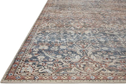 Loloi Chris Loves Julia Jules Collection JUL-06 Denim/Spice 8'-6'' x 11'-6'', .13" Pile Height, Area Rug