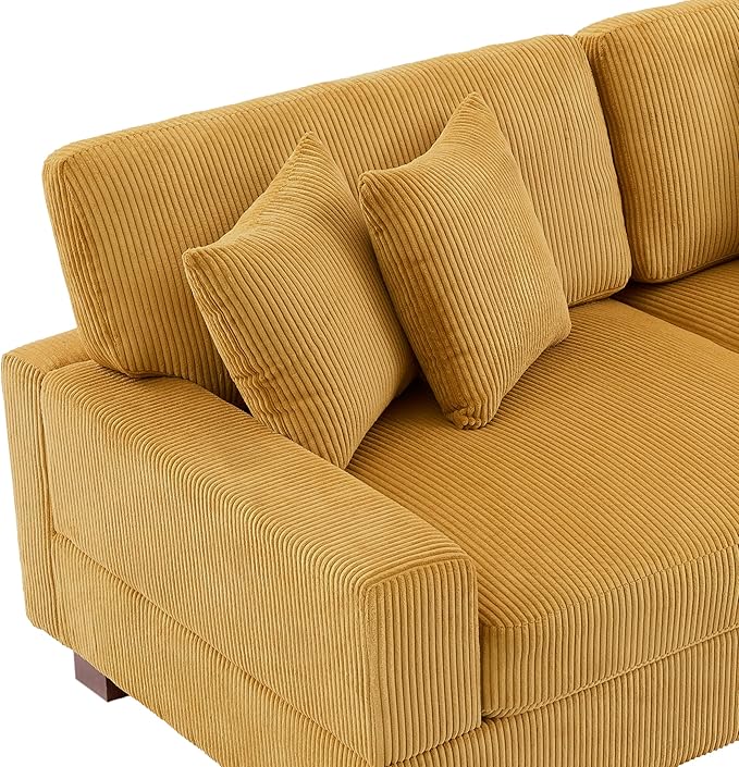 Modular Sectional Couches for Living Room, 82.6" Modern Loveseat 2-Seater Sofa Couch, Upholstered Couches for Living Room Bedroom, Orange