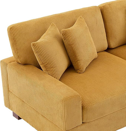 Modular Sectional Couches for Living Room, 82.6" Modern Loveseat 2-Seater Sofa Couch, Upholstered Couches for Living Room Bedroom, Orange
