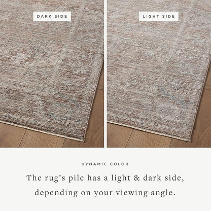 Loloi Magnolia Home by Joanna Gaines Millie Collection MIE-04 Brick/Fog 2'-7" x 14', .25" Pile Height, Runner Rug