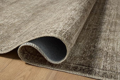 Loloi Amber Lewis Cambria Collection CBR-01 Ash/Bark 2'-6" x 7'-6" Runner Rug Jute, Neutral, Vintage Style, Antique Tone, Living, Bedroom, Dining, Carpet