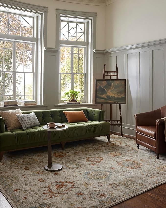 Loloi Magnolia Home by Joanna Gaines Mona Collection MOA-02 Oatmeal/Multi 2'-6" x 8'-0" Runner Rug