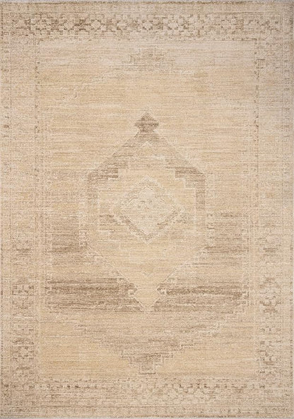Loloi Chris Loves Julia Palma Collection PLM-07 Wheat/Taupe 2'-7" x 10'-0" Fringe Runner Rug Vintage Style Boho Living Room Bedroom Carpet