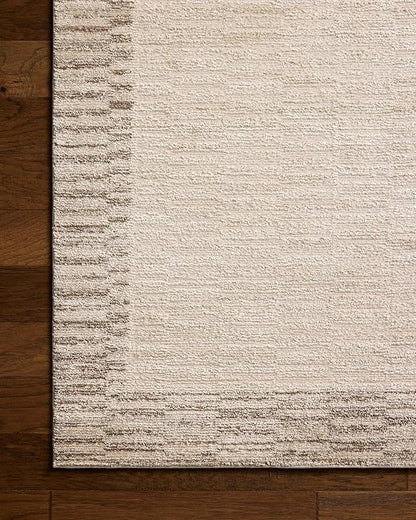 Loloi Chris Loves Julia Calvin Collection CLV-04 Ivory/Pebble 5'-3" x 7'-6" Area Rug Checkered Neutral Soft Living Room Bedroom Carpet