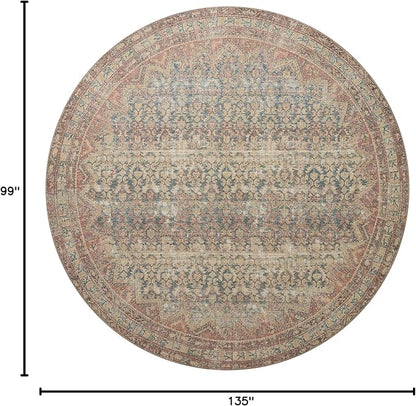 Loloi Angela Rose Aubrey Collection AUB-03 Ocean/Spice 8'-3" x 11'-3", .19" Pile Height, Area Rug