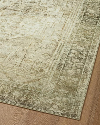 Loloi Magnolia Home by Joanna Gaines Banks Collection BAN-06 Natural/Granite 7'-6" x 9'-6", .13" Pile Height, Machine Washable, Area Rug