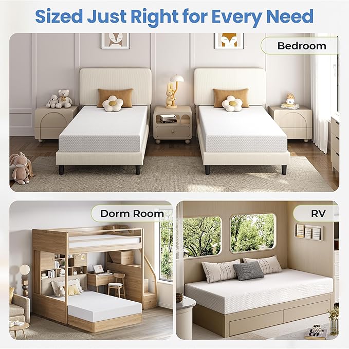 Yaheetech 10 Inch Full Size Mattress 3 Foam Layer Cooling Gel Memory Foam Mattresses, Green Tea for Fresher Sleep, Medium Firm, CertiPUR-US Certified, No Fiberglass, Full Mattress in a Box