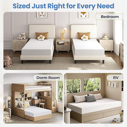 Yaheetech 10 Inch Full Size Mattress 3 Foam Layer Cooling Gel Memory Foam Mattresses, Green Tea for Fresher Sleep, Medium Firm, CertiPUR-US Certified, No Fiberglass, Full Mattress in a Box