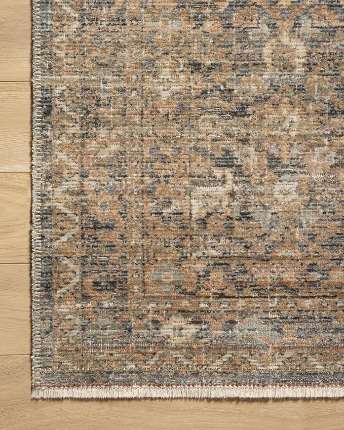 Loloi Amber Lewis Molly Collection MOL-02 Denim/Gold 6'-7" x 9'-2" Low Pile Area Rug