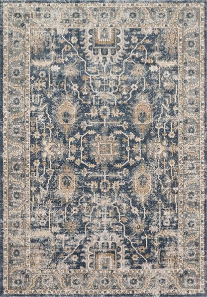 Loloi Teagan Collection TEA-03 Denim/Pebble 5'-3" x 7'-6" Area Rug, Large, Soft Neutral Rug, High-Traffic for Living Room, Bedroom, Home Office, Dining Area