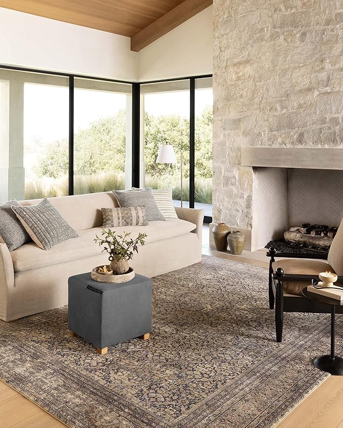Loloi Amber Lewis Morgan Collection MOG-03 Denim/Multi 2'-3" x 9'-6" 38" Thick Runner Rug feat. CloudPile, Neutral, Room Décor, Vintage Inspired, Livingroom, Bedroom, Dining Area