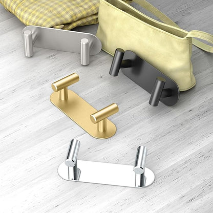 Gatco 1291B Modern Decor Wall Hook. Coat Hat Towel Robe Hook. for Entryway, Living, Kitchen, Bathroom, Bedroom. 2-Hook. Premium Brass.